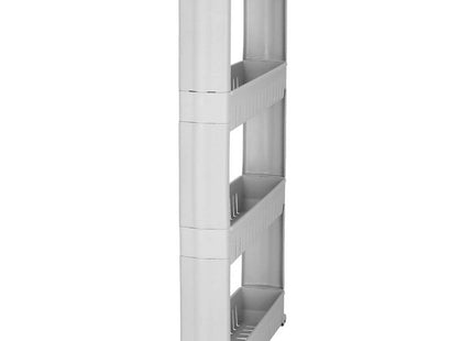 Keukentrolley | Keukentrolley Op Wieltjes | Badkamer Trolley | Opbergrek | 4 Niveaus | 101.5 x 54 x 12.5 cm | Grijs