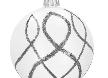 Kerstballen | 30 Stuks | 6 cm | Zilver/ Wit