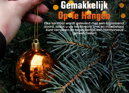 Kerstballen Glas | 8 Stuks | Glas | Ø 80 mm | Oranje
