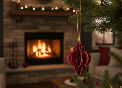 Kersthanger | Opvouwbaar | Bordeauxrood  | 4 cm | 6 Stuk