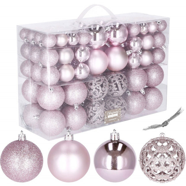 Kerstballen | 100 Stuks | Roze Tinten