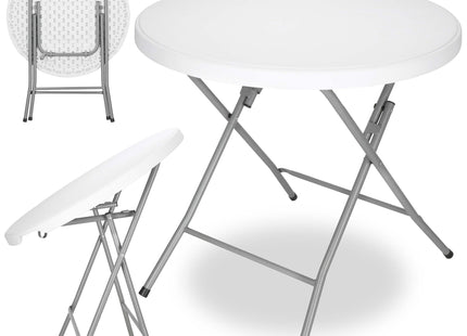 Cateringtafel - Bankettafel -  Opklapbaar - Horeca Kwaliteit - Inklapbaar - Met vergrendeling - Extra Stevig - Wit - Ø 80x75cm