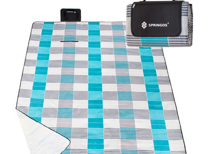Picknickkleed | Picknickdeken | Buitenkleed | Picknick | 240 x 200 cm | Blauw/Grijs/Wit