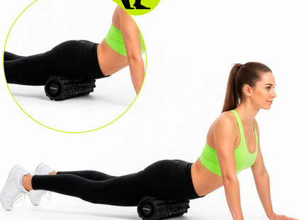 Foamroller | Foam Roller | Medium Hardheid | Triggerpoints | 33 cm | Zwart