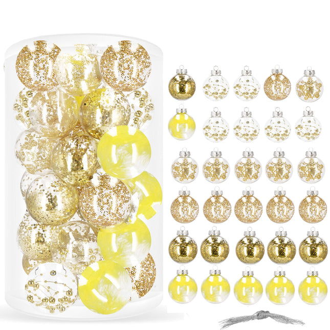 Kerstballen | 30 Stuks | Goud/ Geel