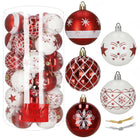 Kerstballen | 30 Stuks | 6 cm | Rood/Wit