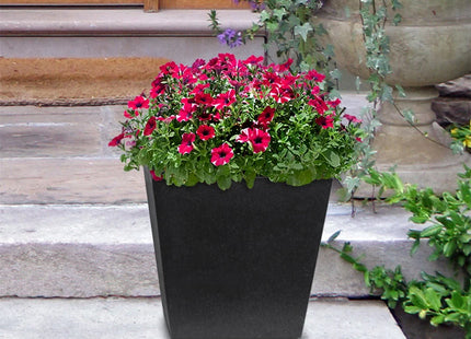 Bloempot  - Voor Binnen en Buiten - 100% Gerecycleerd Rubber - Onbreekbaar - 30 x 30 x 33 CM - Zwart
