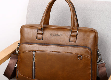 Baltan Leren Aktetas - Laptoptas - Tot 16 inch - Bruin - 10L - 38 X 29 X 10 CM