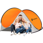 Strandtent | Pop-Up Strandtent | UV Filter | Windbescherming | Inclusief Draagtas | 200 x 120 x 110 cm | Wit/Oranje