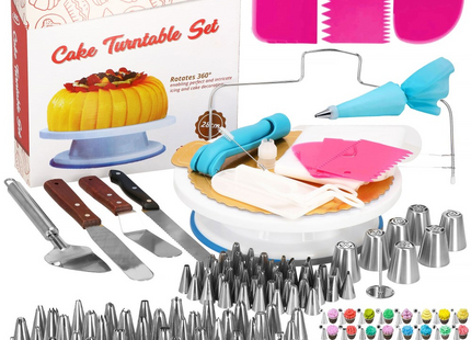 Taart Decoratie Set | Draaiend Taartplateau | 124-Delig