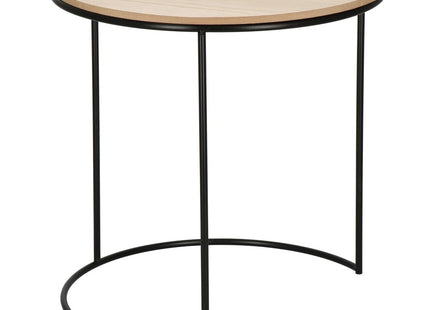 Salontafel | Salontafel Set | Rond | 3-Delig | Zwart/Hout