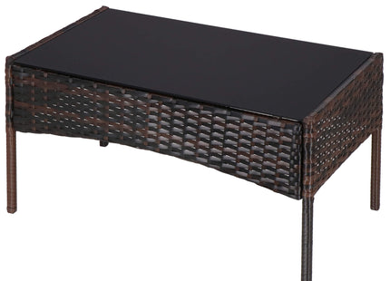 Tuinset - 4 Delig - Stoelen - Bank - Tafel - Rotan - Bruin