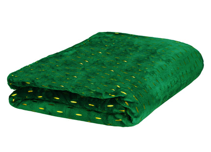 Plaid | Sprei | Deken | 150 x 200 cm | Pluche | Groen/Goud