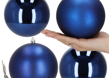 Kerstballen | 4 Stuks | 12 cm | Marineblauw