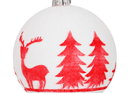 Kerstballen | 12 Stuks | 7 cm | Rood | Wit