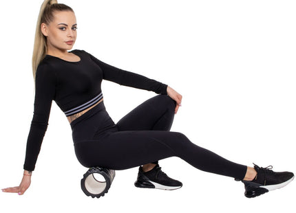 Foam Roller | Massage Roller | Trigger Point Massage | Fitness | Medium Hardheid | 33 cm | Zwart/Blauw/Roze/Geel