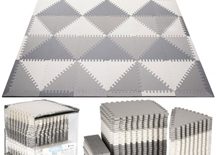Speelmat | Speelmat Foam | Puzzelmat | 72 Puzzelstukken | 182 x 182 cm | Grijs/Wit/Grafiet