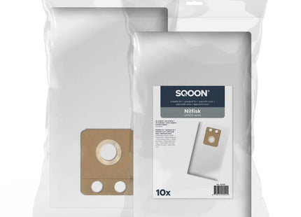 SQOON® Stofzuigerzakken Geschikt voor Nilfisk VP600 - Vervangt Model 107413076 - High Filtration voor Industriële Reiniging - 10 Stuks