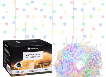 IJspegel Verlichting | 8 m + 2.5 m Snoer | 200 LED | Multicolor | Koppelbaar