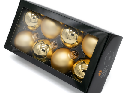 Kerstballen Glas | 8 Stuks | Glas | Mat | Glans | Goud