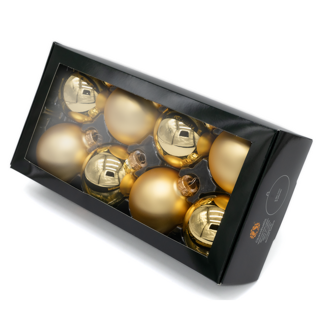 Kerstballen Glas | 8 Stuks | Glas | Mat | Glans | Goud