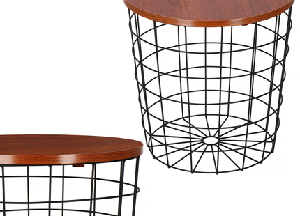 Salontafel | Salontafel Rond | Bijzettafel | 1 Stuk | 45 cm | Zwart/Hout