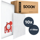 SQOON®  Stofzuigerzakken Basic Geschikt voor Miele F / J / M 3-D Hyclean - 10 Stuks