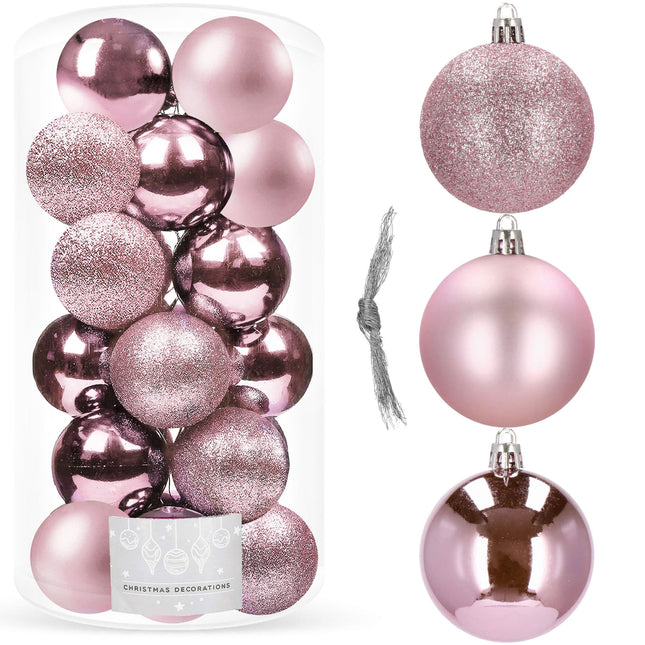 Kerstballen | 20 Stuks | 4 cm | Roze