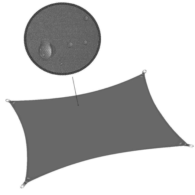 Schaduwdoek | Zonnezeil | Rechthoek | 4 x 3 m | 90% Schaduw | Grafiet | 160 g/m2