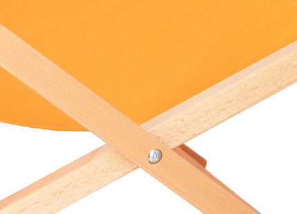 Strandstoel - Verstelbaar - Beukenhout - Hangemaakt - 3 Traps -  Oranje