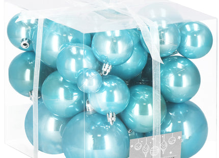 Kerstballen | 37 Stuks | Parelblauw