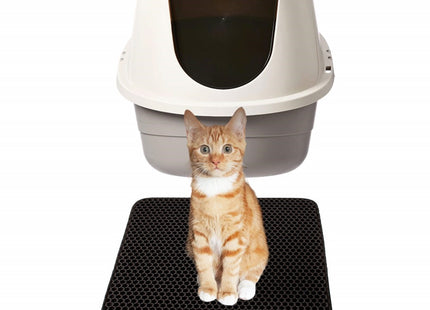 Kattenbakmat | Katten Accessoires | Dubbellaags | Zwart | 30x30