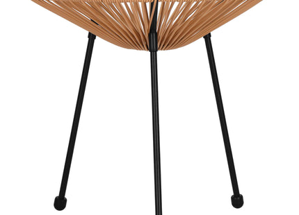 Tuintafel - Draad - Rotan - Bruin - Rond - Glas - 50 Cm