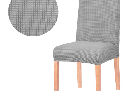 Stoelhoes - Voor Eetkamerstoelen - Met Stretch - Geruit - Grijs