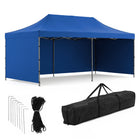 Partytent - 600x300x310xcm - Hoogte Verstelbaar - PVC - Polyester - Harmonica- Frame - Blauw