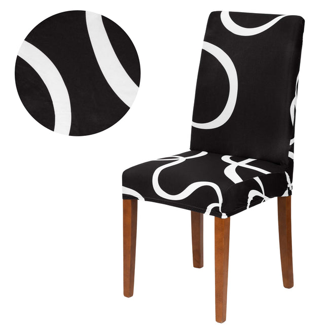 Stoelhoes - Voor Eetkamerstoelen - Met Stretch - Zwart/Wit