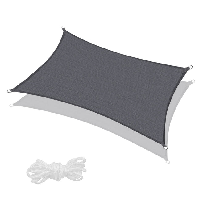 Schaduwdoek | Zonnezeil | Rechthoek | 4 x 2 m | 90% Schaduw | Donkergrijs