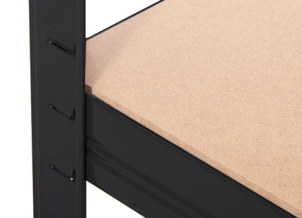 Opbergrek - Stellingkast - 675 KG - Metaal - 675 KG - Zwart - 150 x 75 x 30 cm