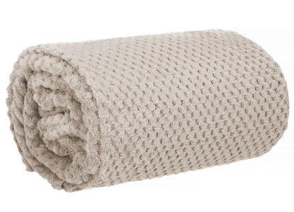 Plaid | Sprei | Deken | 150 x 200 cm | Pluche | Beige