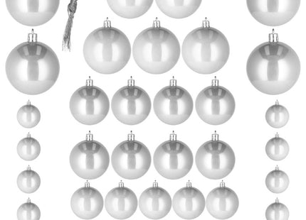 Kerstballen | 37 Stuks | 3/8 cm | Parelgrijs