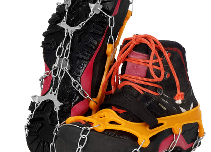 Sneeuwgripzolen - Sneeuwijzers - Spikes voor Schoenen - Anti-Glij Ijzers - Anti Slip - Zilver - Oranje - 36-40