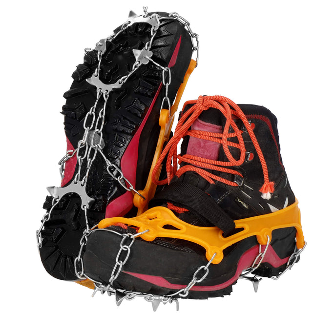 Sneeuwgripzolen - Sneeuwijzers - Spikes voor Schoenen - Anti-Glij Ijzers - Anti Slip - Zilver - Oranje - 36-40