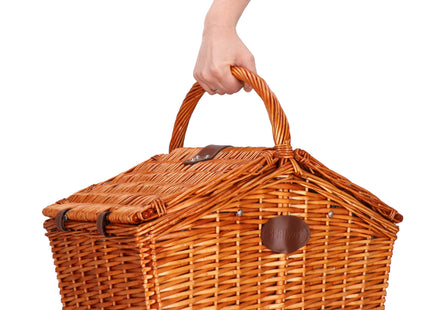 Picknickmand - Thermisch - Servies - Riet - Bruin - 45 x 32 x 42 cm