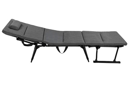 Tuinstoel 2 In 1 |Opvouwbaar | Ligstoel | Verstelbaar | Ergonomische Hoofdsteun | Zwart