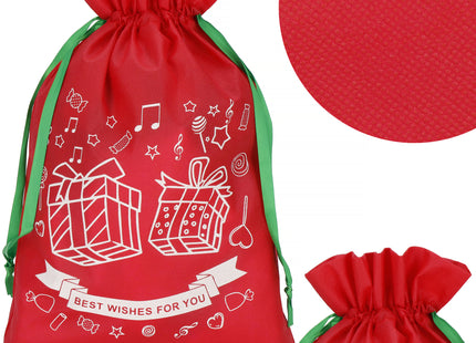 Kerstzak | Cadeautas | Rood/Wit/Groen