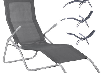 Ligstoel | Ligbed | Verstelbaar | Ergonomische vorm | Grijs