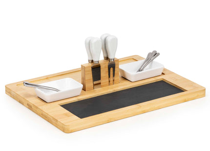 Serveerplank 14 Delige Set | Snijplank | Bamboe Snijplank | 30 x 40 cm