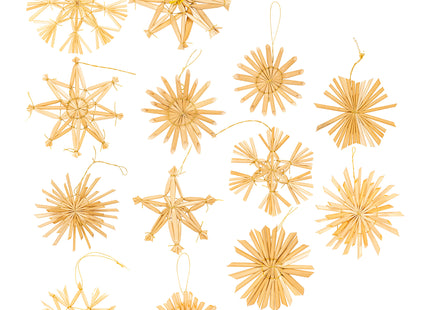 Kerstballen | 48 Stuks | Stro | Kerstversiering | Bruin