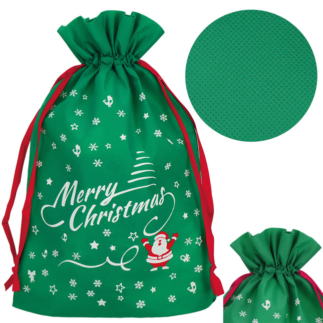 Kerstzak | Cadeautas | Groen/Wit