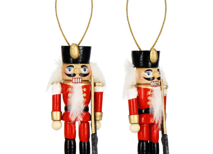 Notenkraker Kerst | Houten Soldaat | Kerstversiering | 6 Stuks | Multicolor | 8 cm